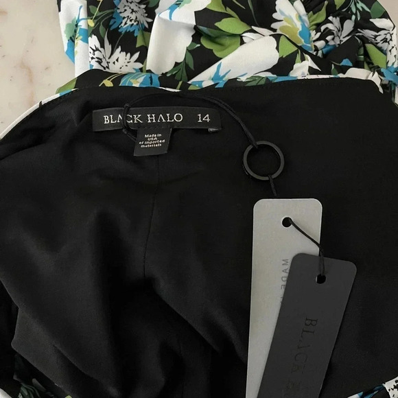 Black Halo Blossom Bash Keyhole Mini Dress New NWT Size 14 - Picture 4 of 9